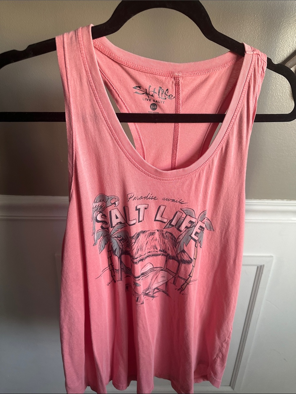 Salt Life Pink Graphic Racerback Tank Top